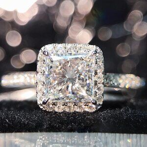 🎀Beautiful Pure Princess Cut Zircon Square Thin Rings for Women, MARR9036